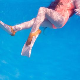 Zwemvliezen uit natuurlijk rubber voor kinderen - Perzik