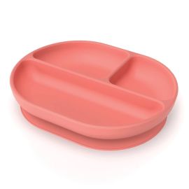 Siliconen bord met zuignap en vakjes - Coral