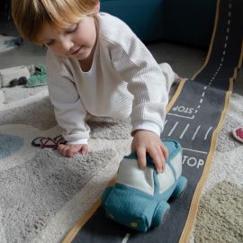 Soft Toy Ride & Roll Safari speelset - Jeep + Weg in textiel