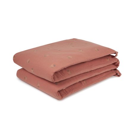Wabi Sabi Bedrukte bedbumper met rits 210x38x4 - Blossom Rosewood