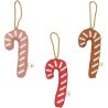 Ornamenten geborduurd - candycane - mix