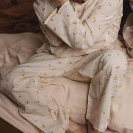 Pyjama's met ronde nek bloesem Safran - 6 jaar
