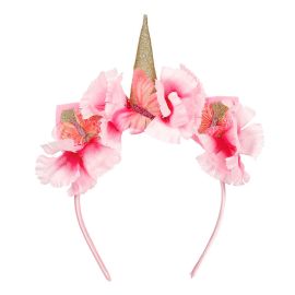 Souza for Kids - Lilyanne Eenhoorn hoofdband, bloemen, roze