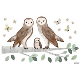 Decoratief stickervel M - Owls Family - Lilipinso