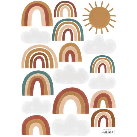 Stickervel A3 (29,7 X 42 cm) - Cute Rainbows Mix - Lilipinso