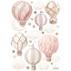 Stickervel A3 (29,7 X 42 cm) - Little Hot-Air Balloons (Pink) - Lilipinso