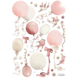 Stickervel A3 (29,7 X 42 cm) - Flyng Kites & Balloons (Pink) - Lilipinso