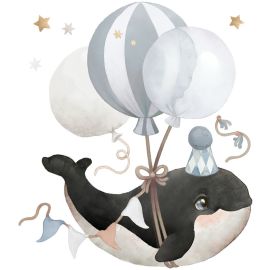 Specifieke sticker - Flying Whale (Blue) - Lilipinso