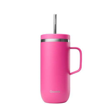 Coldcup isothermische RVS beker met handvat Matt Magenta 600ml - Qwetch