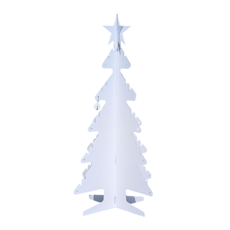 Paperpod - Witte kartonnen kerstboom pakket van 5