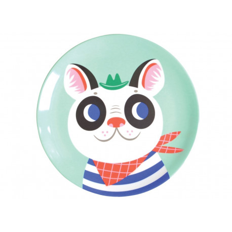 assiette mélamine Helen Dardik 'French bulldog mint' assiette mélamine Helen Dardik 'French bulldog mint'