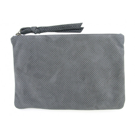 grande pochette Zipette 'Plumetis brume' grande pochette Zipette 'Plumetis brume'
