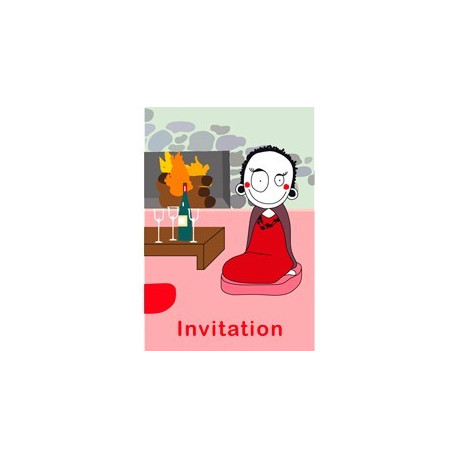 carte d'invitation dessin japonais