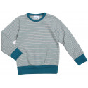 aqua-grijs gestreept t-shirt met lange mouwen (98-116)