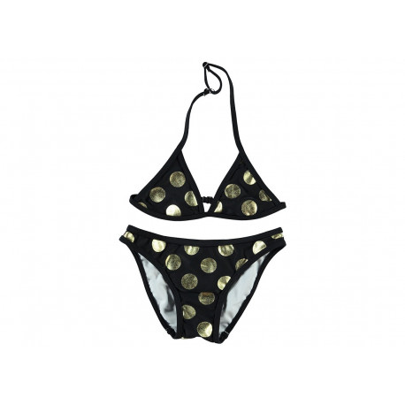 Zwarte bikini met gouden dots