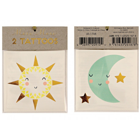 Hemels setje tattoos 'sun & moon' Hemels setje tattoos 'sun & moon'