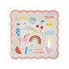 Set van 8 papieren borden - Rainbow & unicorns