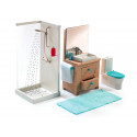 Uitgeruste poppen badkamer met douche - Petit Home