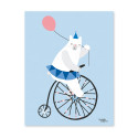 Grappige A4 poster - Cycling bear blue