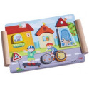 Tweezijdige houten puzzel - Bouwen & rijden