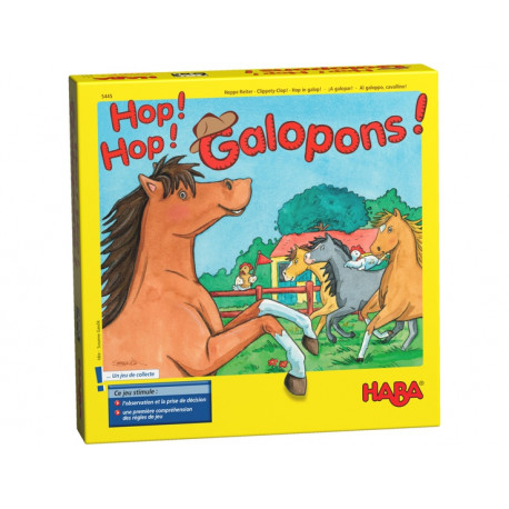 briesend gezelschapsspel 'hop in galop!'
