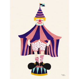 grappige grote poster 'the clown' 50x70cm