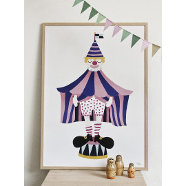 grappige grote poster 'the clown' 50x70cm
