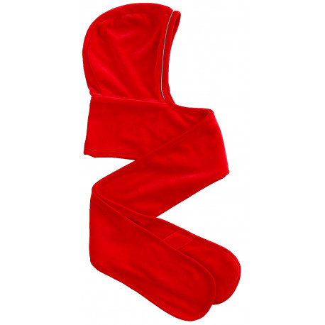 hoodie sjaal in velours - rood/jade hoodie sjaal in velours - rood/jade