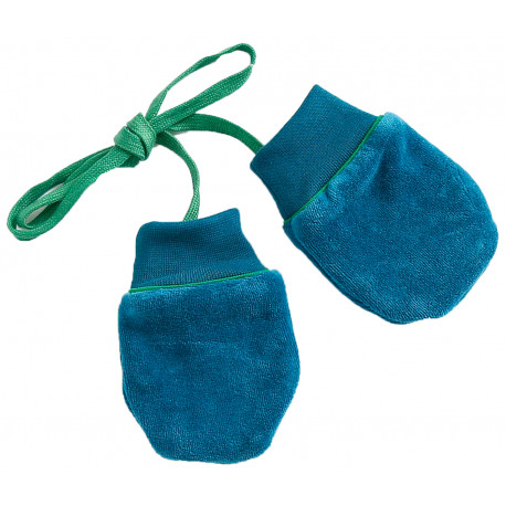 wantjes in velours - aqua/groen wantjes in velours - aqua/groen