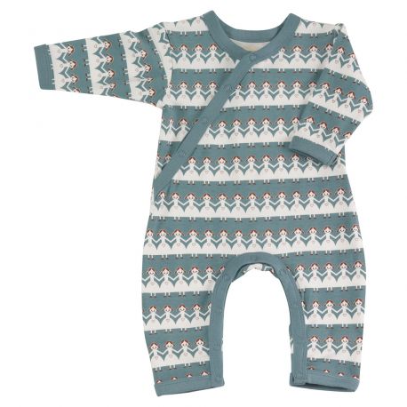 Blauwe pyjama met lange mouw in BIO katoen - paper dolls Blauwe pyjama met lange mouw in BIO katoen - paper dolls