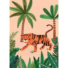 Postkaart savanne tijger