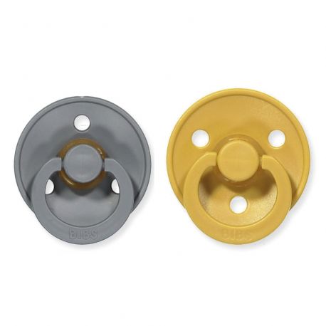 2 BIBS tutjes - mustard & smoke in natuurrubber 2 BIBS tutjes - mustard & smoke in natuurrubber